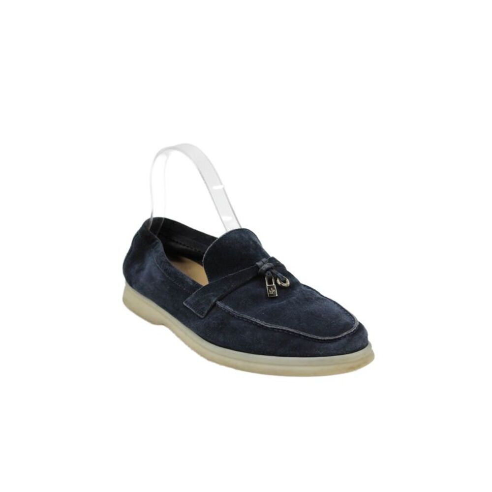 Loro Piana Womens Suede Slip On Loafers Blue Size 9